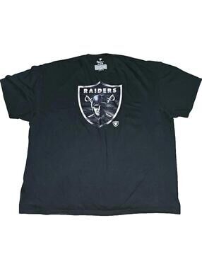 Raiders Fanatics T‑Shirt 2XL Black NFL Graphic Tee - Preloved - Excellent